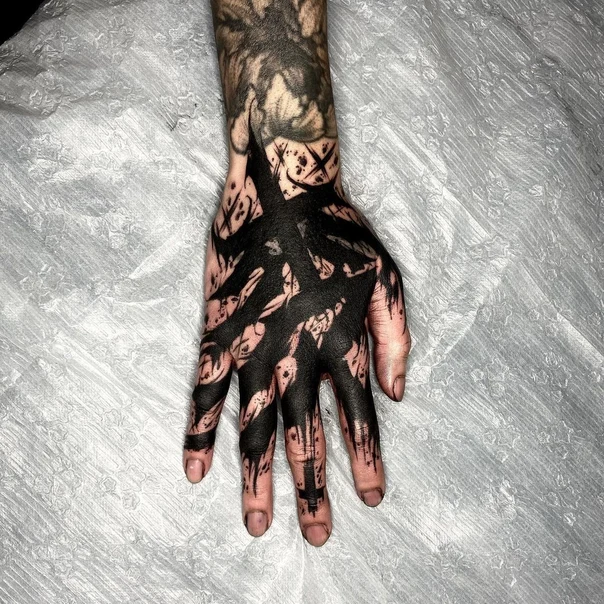 Blackout Abstract tattoo on Hand