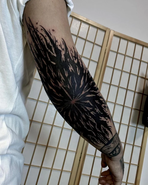 Blackwork Abstract tattoo on Forearm