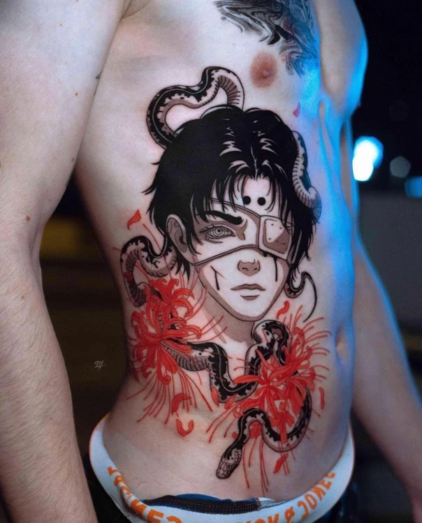 Аниме Snake, Portrait tattoo на Живот