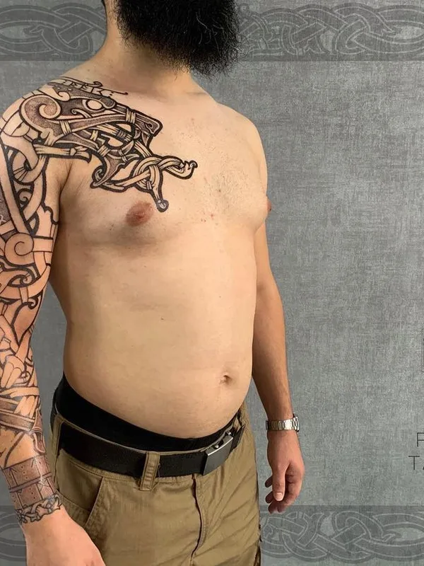 male black celtic татуировка на full sleeve #41231 | Тату мастер Виталий Pradd