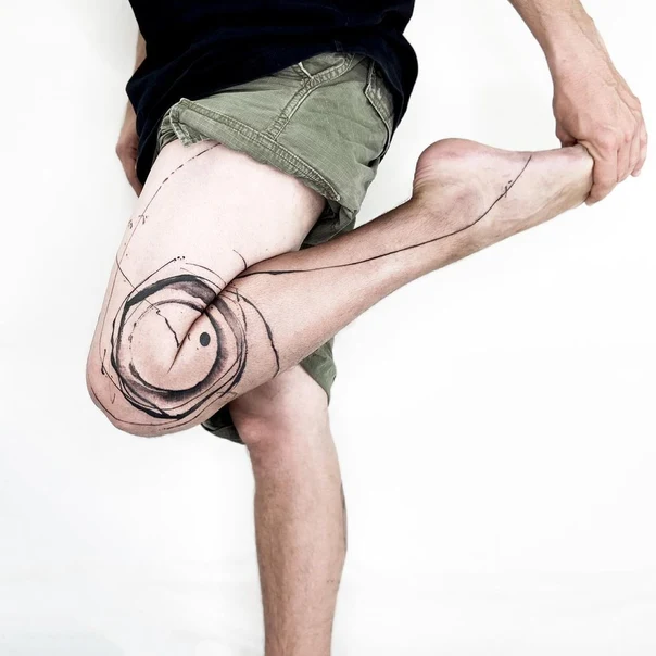 Abstract Geometric tattoo on Thigh