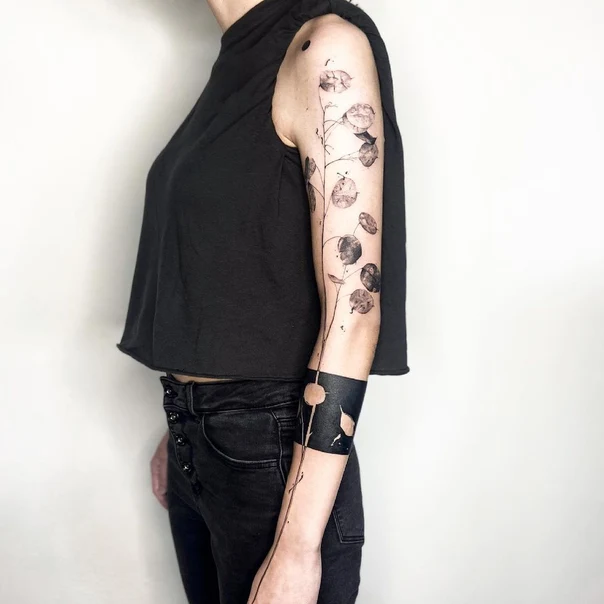 Botanic Plant, Leaves tattoo on Full Sleeve