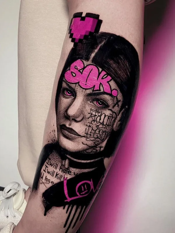 female color black and grey татуировка на forearm #41450 | Тату мастер Вадим Неизвестных
