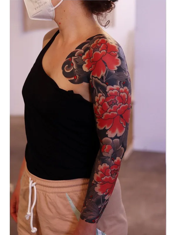 female color japanese tattoo on full sleeve #41525 | Tattoo Artist Thomas Piñeiro