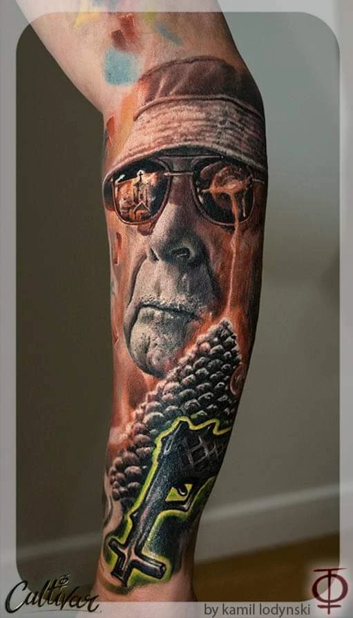 Realism Portrait, Gun tattoo on Forearm