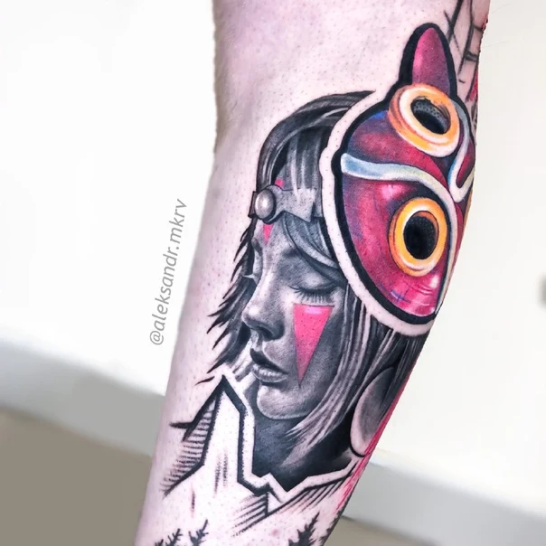 Illustrative Anime, Portrait tattoo on Forearm