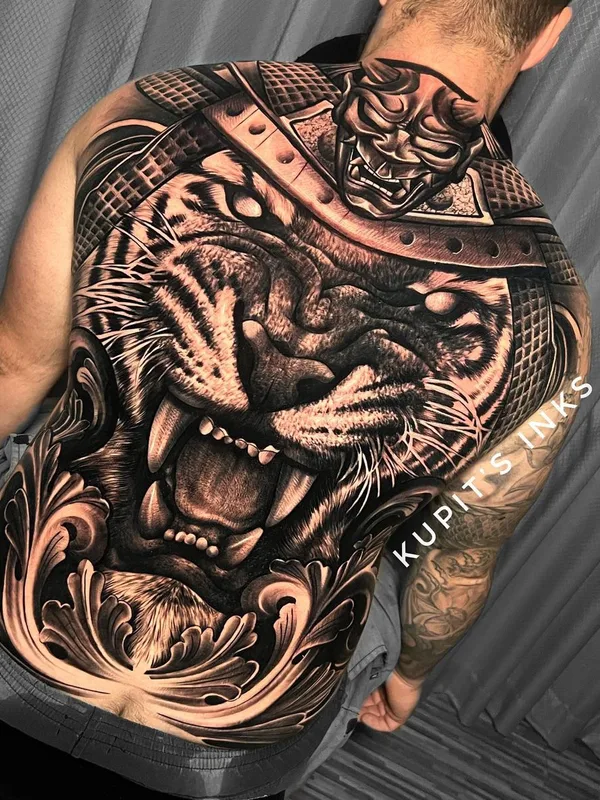 male black and grey realism татуировка на full back #55880 | Тату мастер Kupit's Inks