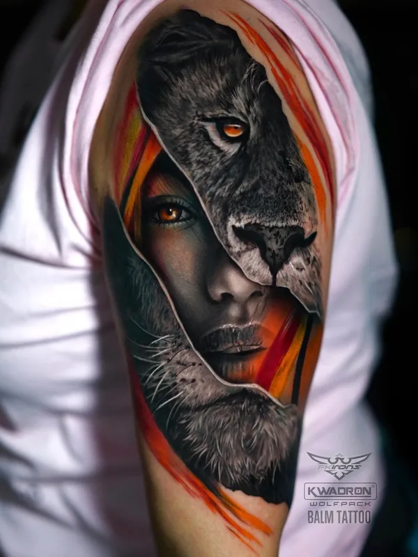 female color realism tattoo auf upper arm #55887 | Tätowierer Yesy Tattoo