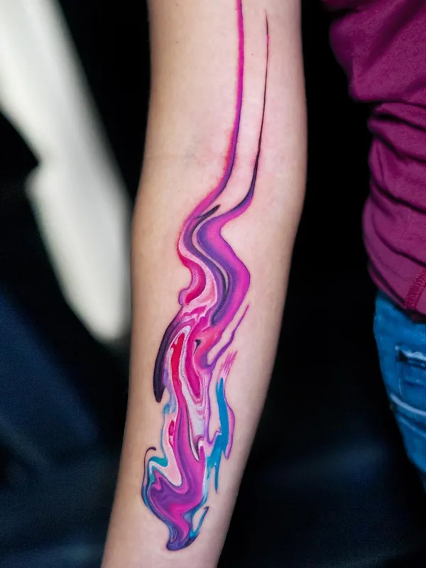 color abstract 纹身 在 forearm #55922 | 纹身师 Sergey Jaer