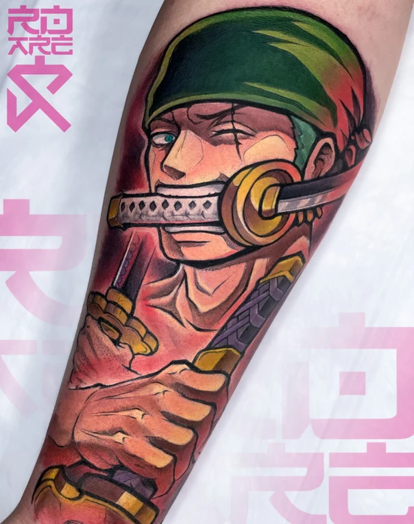 Аниме Character, Sword tattoo на Предплечье