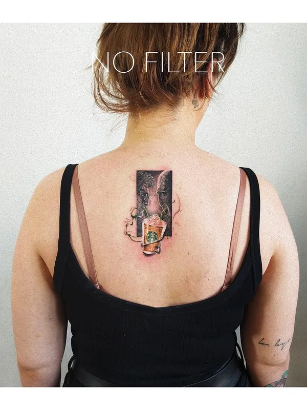 female color realism Tatuaggio su upper back #56047 | Tatuatore Lorem Tattoo