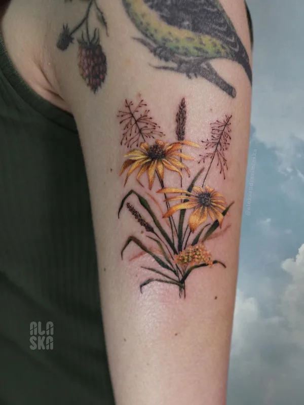 color botanic 纹身 在 forearm #56054 | 纹身师 Aleksandra Siminska