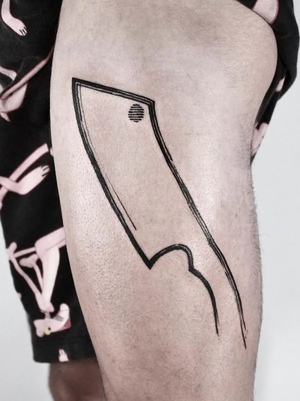 black blackwork Tatuaggio su thigh #56095 | Tatuatore Kuba Szypulski