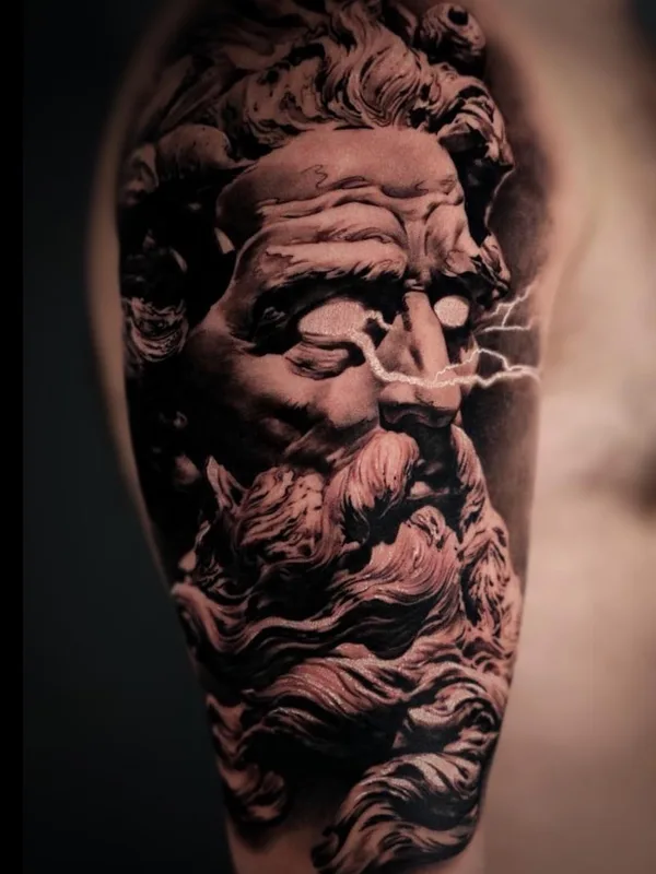 black and grey realism 纹身 在 upper arm #56145 | 纹身师 Maksym Burian