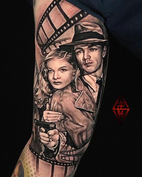 Realism Portrait, Film tattoo on Full Sleeve