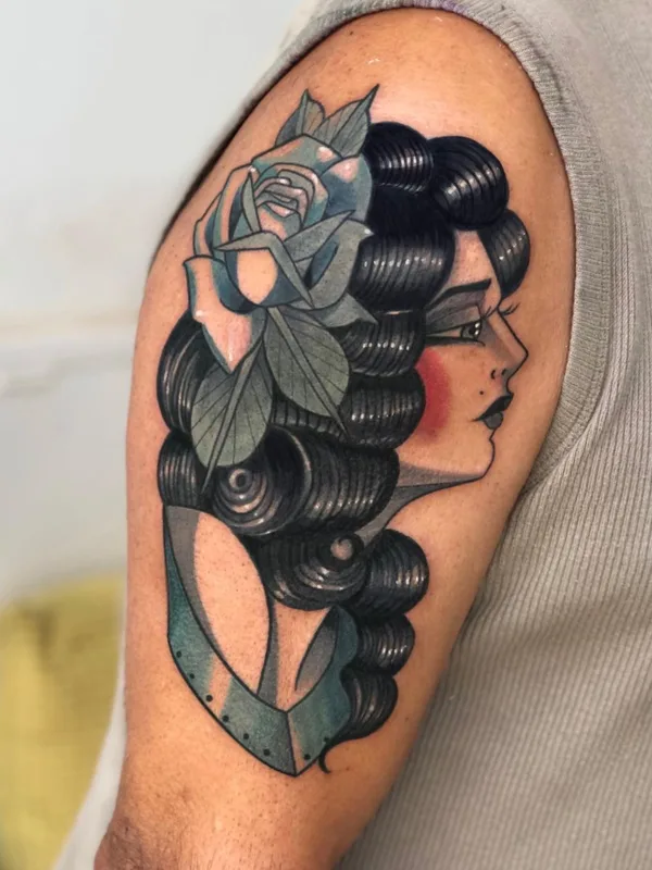 color neo traditional tattoo auf upper arm #56177 | Tätowierer Kirsten Grzeskowiak