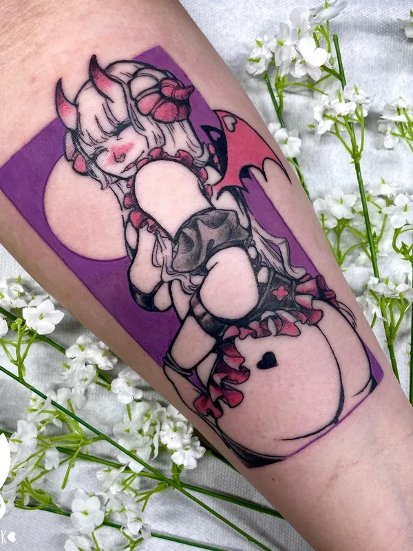 female color anime tattoo auf forearm #56204 | Tätowierer Сolada ink