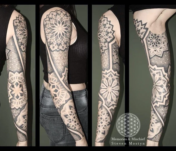 Geometric Mandala, Geometric tattoo on Full Sleeve