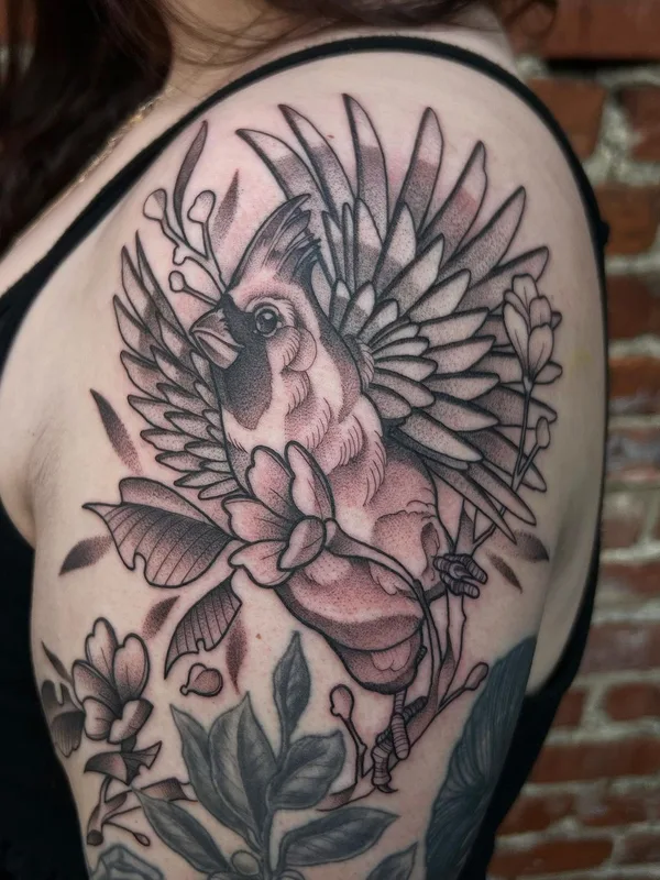 female black and grey black and grey tatuaje en shoulder #56454 | Tatuador Sara Stigmata