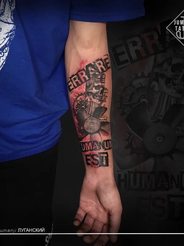 male color black and grey tattoo on forearm #56480 | Tattoo Artist Сергей Луганский