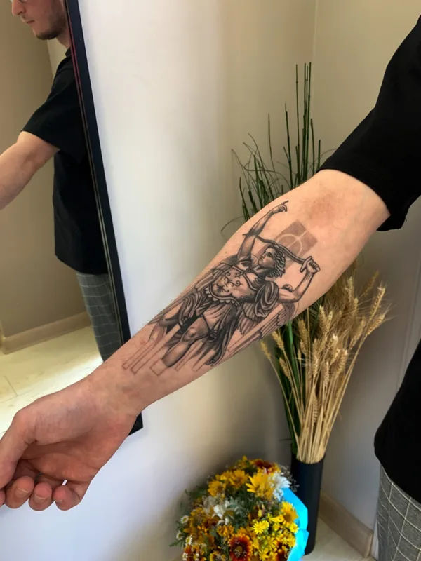 male black and grey black and grey татуировка на forearm #56493 | Тату мастер Дмитрий Makabr