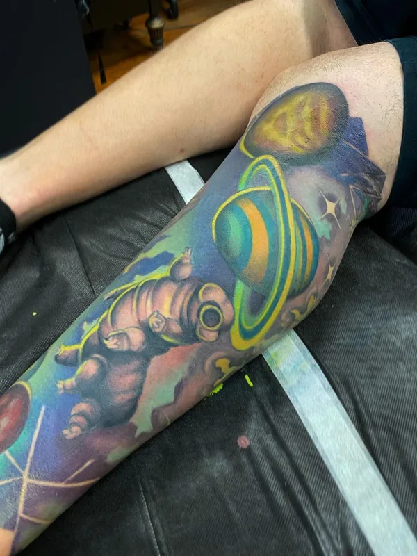 color illustrative Tatuaggio su calf #56555 | Tatuatore Lindsay Hall