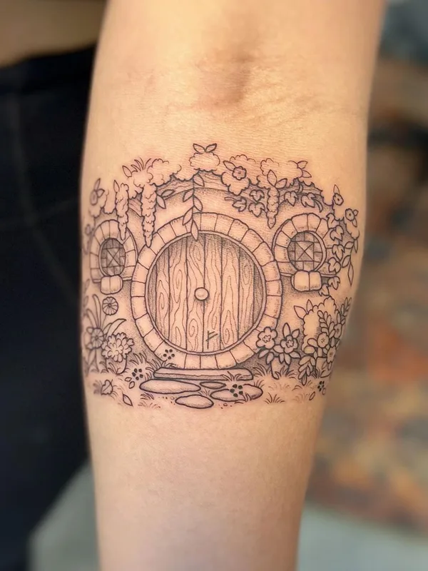 black sketch tattoo auf forearm #56782 | Tätowierer Maret Brotkrumen