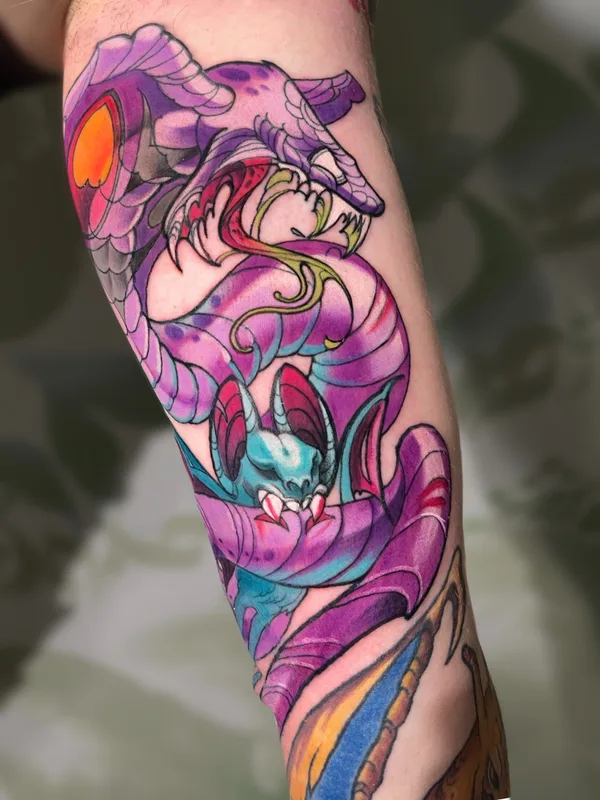 color new school tattoo auf forearm #56818 | Tätowierer Iryna Yanovska