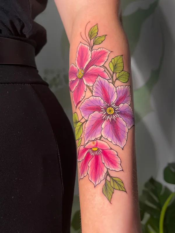 female color illustrative tattoo auf forearm #56825 | Tätowierer Iryna Yanovska