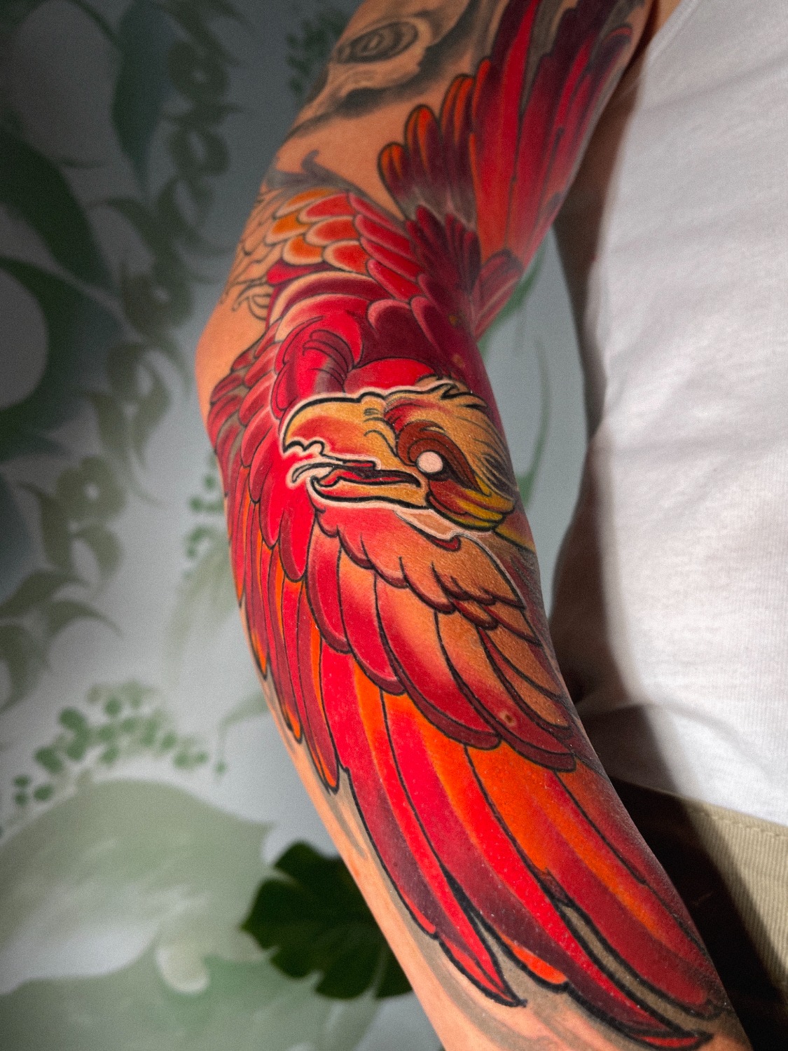 NeoJapanese Phoenix done by Ericksen Linn in Stones Throw Berwyn PA  r tattoos