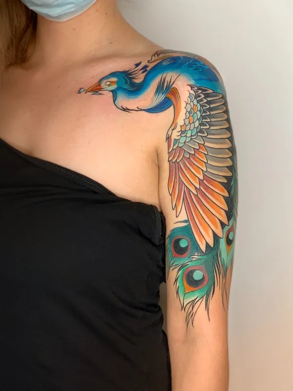 female color japanese tattoo auf full sleeve #56816 | Tätowierer Iryna Yanovska