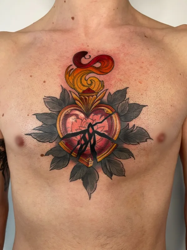 male color neo traditional tattoo auf chest #56824 | Tätowierer Iryna Yanovska