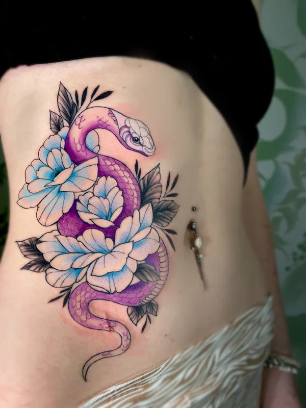 female color illustrative tattoo auf side #56822 | Tätowierer Iryna Yanovska