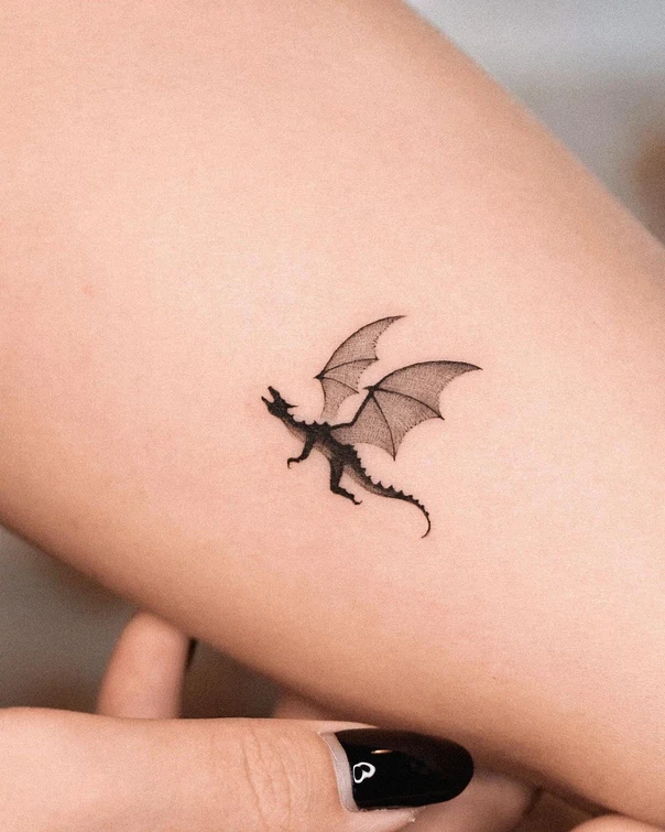 Linework Dragon tattoo on Forearm