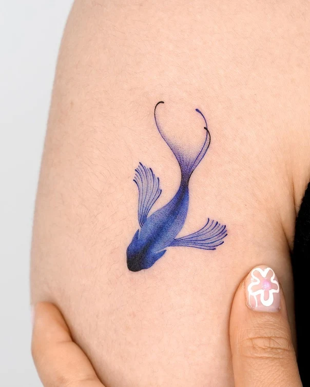 Watercolor Fish tattoo on Shoulder