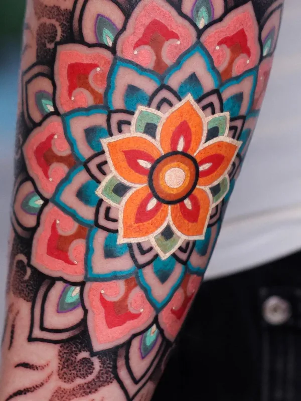 color ornamental tattoo on forearm #56952 | Tattoo Artist Kiwa
