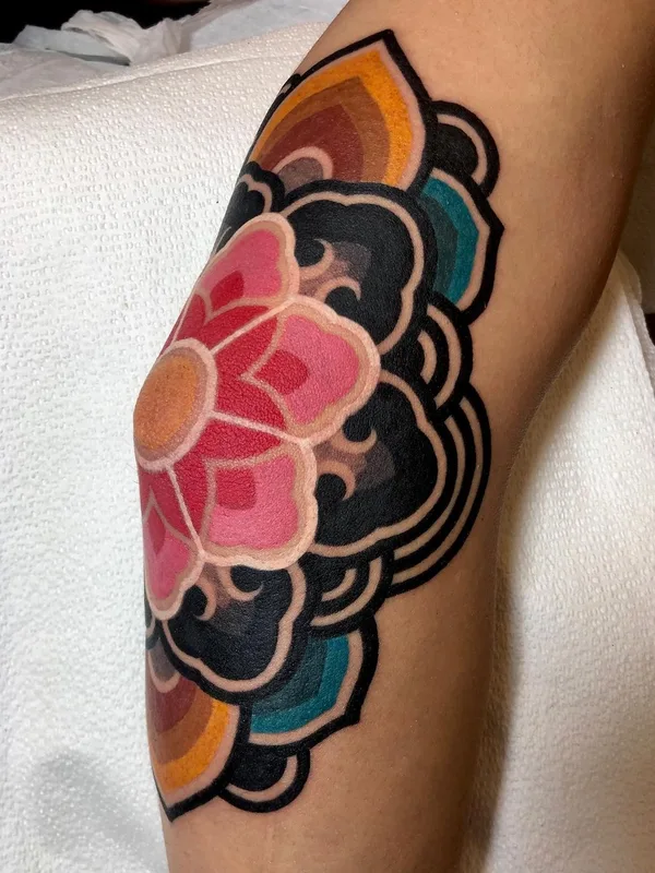 color japanese tattoo on elbow #56947 | Tattoo Artist Kiwa