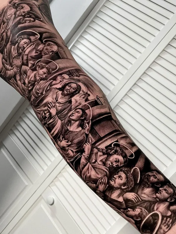 black and grey realism 纹身 在 full sleeve #56967 | 纹身师 Fernando Gonzalez