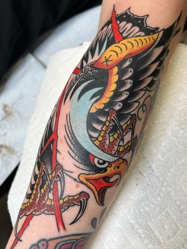 color traditional 纹身 在 forearm #56975 | 纹身师 Rob Hamilton