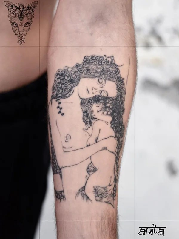black fineline 纹身 在 forearm #57198 | 纹身师 Anita Rossi