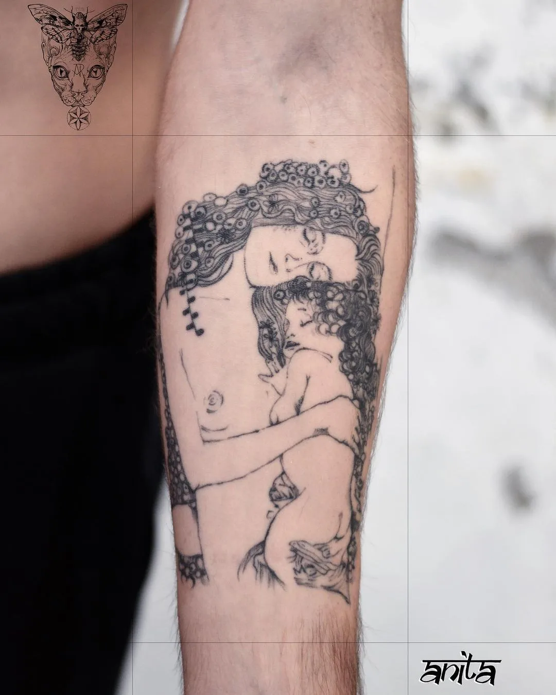 sketch graphic tattoo by Anita Rossi