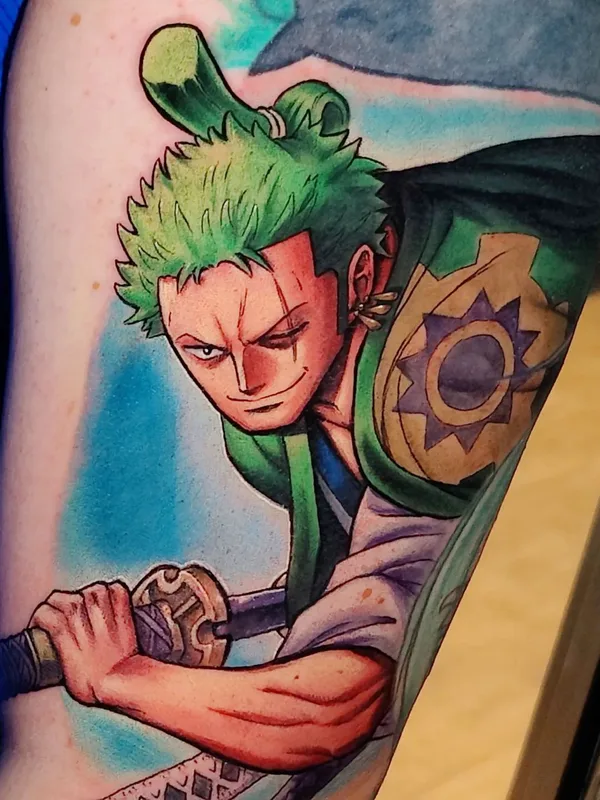 color anime tatuaje en forearm #57223 | Tatuador Larry Hardesty