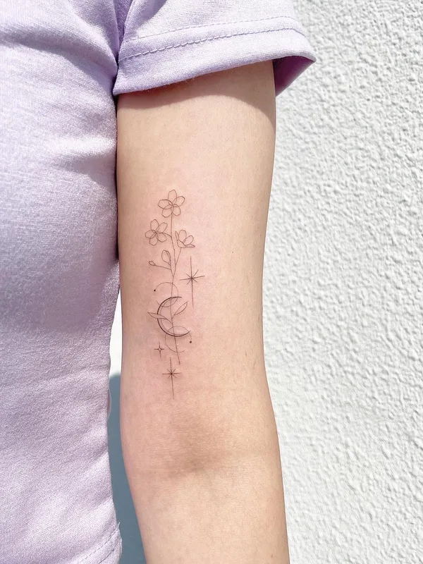 female black fineline tattoo auf forearm #57290 | Tätowierer Sop Tattoo