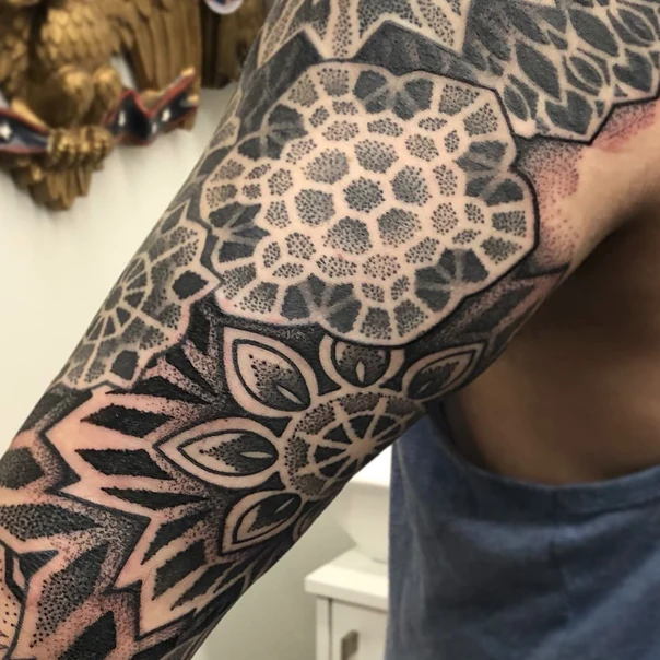Geometric Mandala, Geometric tattoo on Full Sleeve