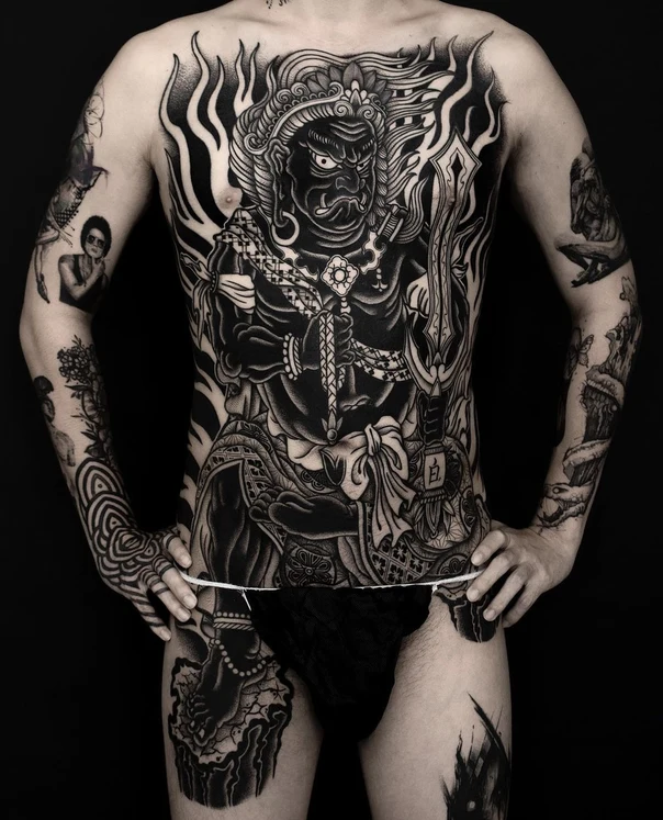 Japanese Japanese deity, Ornamental tattoo on Full body