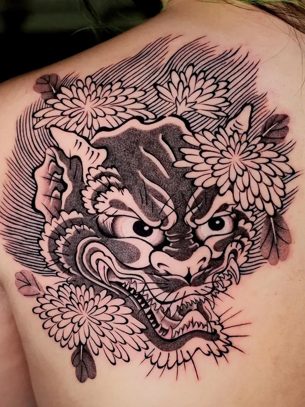 black and grey japanese 纹身 在 shoulder blade #57408 | 纹身师 dino_oriental