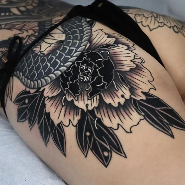 Japanese tattoo by Dino in Hollywood