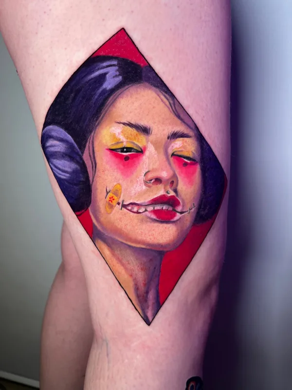 female color illustrative Tatuaggio su thigh #57461 | Tatuatore Анастасия Чистякова
