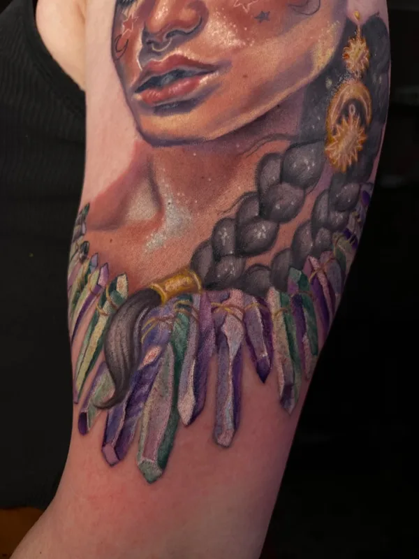 female color realism Tatuaggio su upper arm #57460 | Tatuatore Анастасия Чистякова