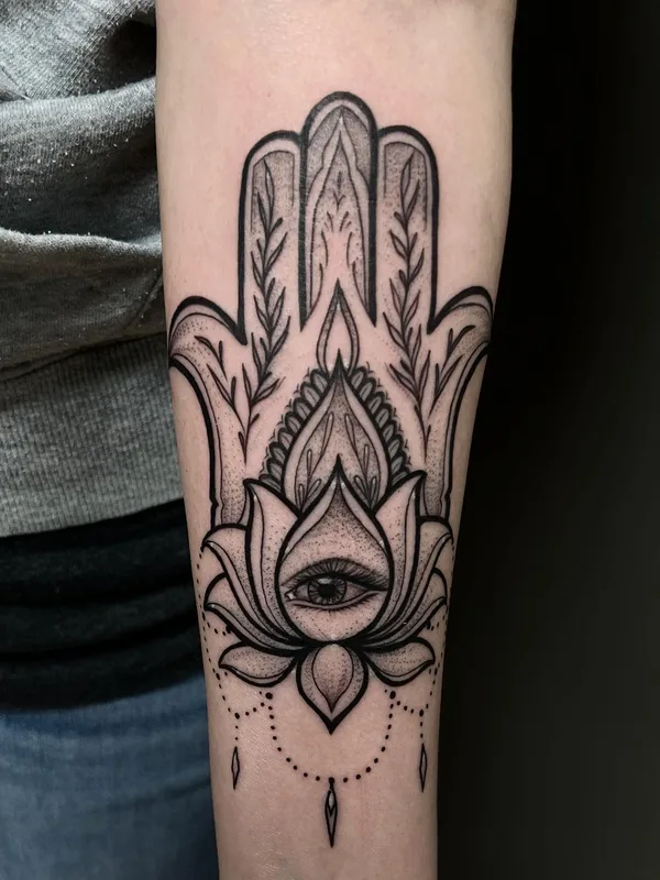black and grey blackwork татуировка на forearm #57489 | Тату мастер Alex Barraza